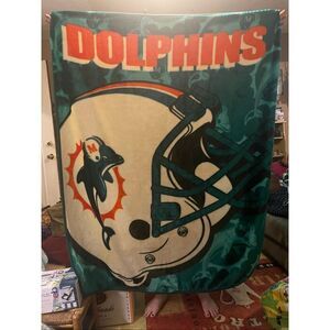 VTG NorthWest NFL Miami Dolphin Cozy Thick Fleece Throw Blanket